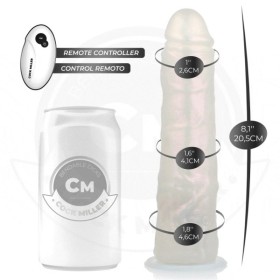 COCK MILLER - GODE AVEC VENTOUSE, LUMIÈRES ET VIBRATIONS AVEC TÉLÉCOMMANDE BLANC 20,5 CM COCK MILLER