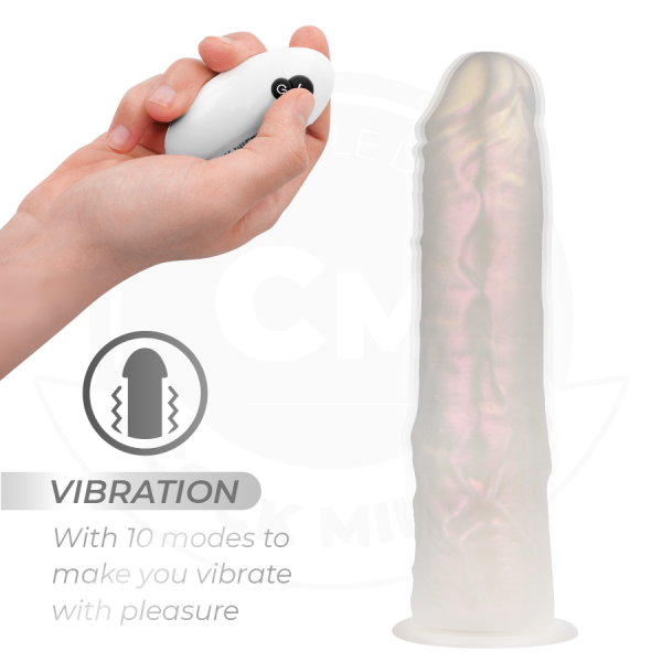 COCK MILLER - GODE AVEC VENTOUSE, LUMIÈRES ET VIBRATIONS AVEC TÉLÉCOMMANDE BLANC 20,5 CM COCK MILLER