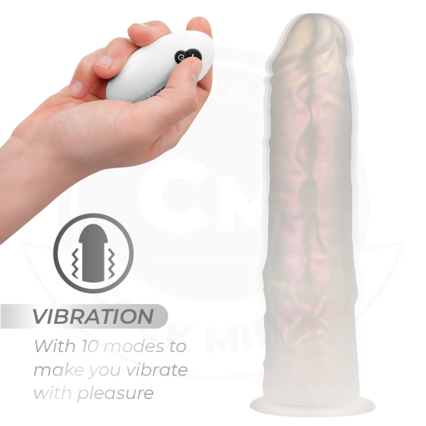 COCK MILLER - DILDO COM VENTOSA, LUZES E VIBRAÇÕES COM CONTROLE REMOTO BRANCO 21,5 CM COCK MILLER