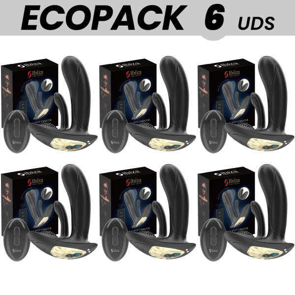ECOPACKS 6 UNITÉS - VIBRATEUR PORTABLE IBIZA AVEC STIMULATION DU POINT G ET DU CLITORIS AVEC TÉLÉCOMMANDE IBIZA TECHNOLOGY