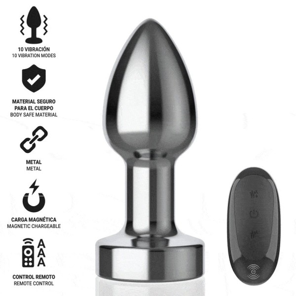 INTENSE - PLUG ANAL 10 VIBRATIONS MÉTAL AVEC TÉLÉCOMMANDE S INTENSE ANAL TOYS