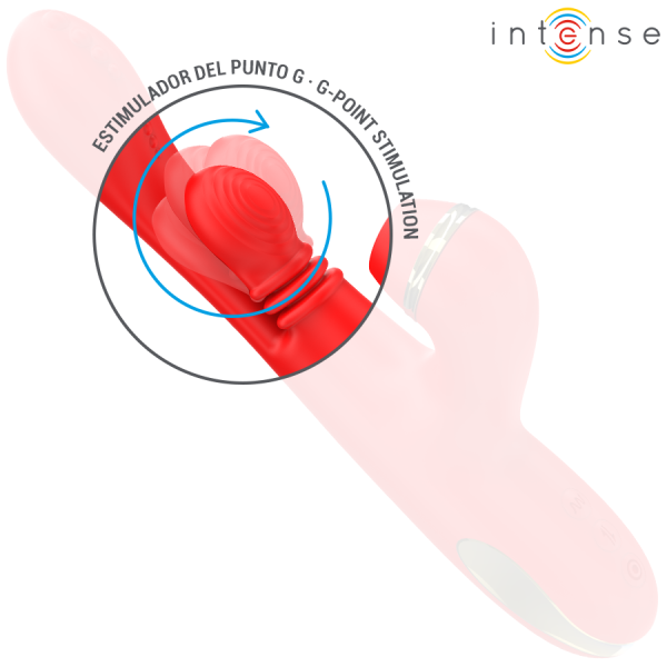 INTENSE - STIMULATEUR DE CLITORIS MULTIFONCTION KATY 4 TÊTES INTERCHANGEABLES ROUGE INTENSE FUN