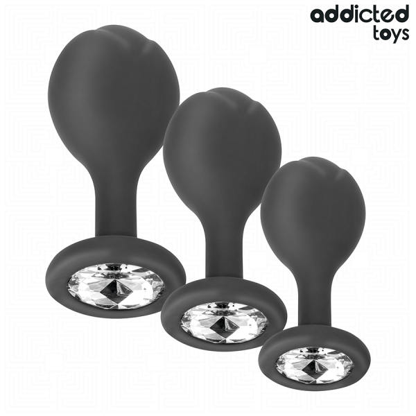 ADDICTED TOYS - SET DE 3 PLUG ANAL CON JOYA ADDICTED TOYS