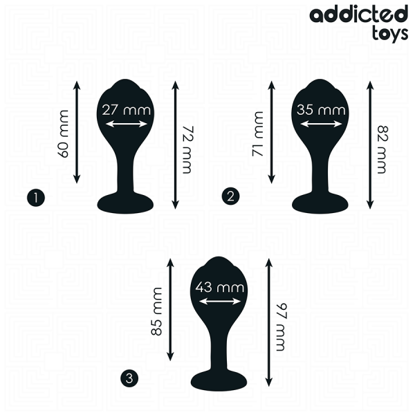 ADDICTED TOYS - SET DE 3 PLUG ANAL CON JOYA ADDICTED TOYS