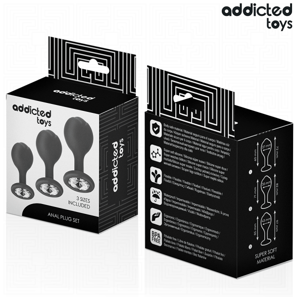 ADDICTED TOYS - LOT DE 3 PLUG ANAL AVEC BIJOU ADDICTED TOYS