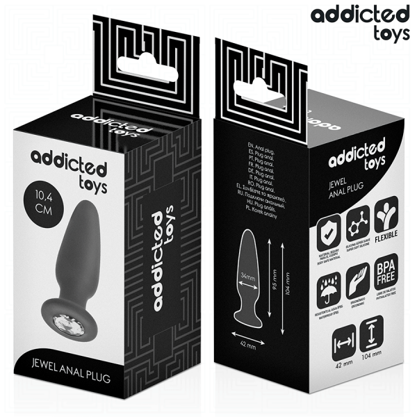 ADDICTED TOYS - PLUG ANAL AVEC BIJOU TAILLE M 10,4 CM ADDICTED TOYS