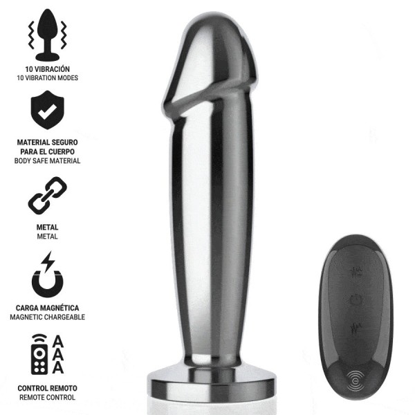 INTENSE - PLUG ANAL 10 VIBRATIONS GODE MÉTALLIQUE AVEC TÉLÉCOMMANDE S INTENSE ANAL TOYS