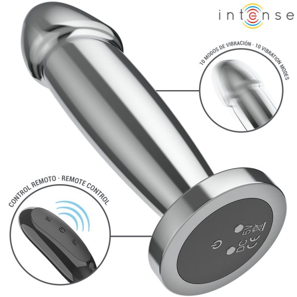 INTENSE - PLUG ANAL 10 VIBRATIONS GODE MÉTALLIQUE AVEC TÉLÉCOMMANDE S INTENSE ANAL TOYS
