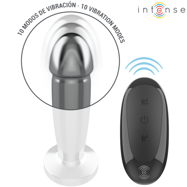 INTENSE - PLUG ANAL 10 VIBRATIONS GODE MÉTALLIQUE AVEC TÉLÉCOMMANDE S INTENSE ANAL TOYS