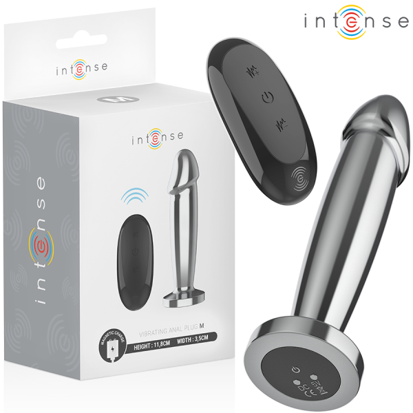 INTENSE - PLUG ANAL 10 VIBRATIONS GODE MÉTALLIQUE AVEC TÉLÉCOMMANDE M INTENSE ANAL TOYS