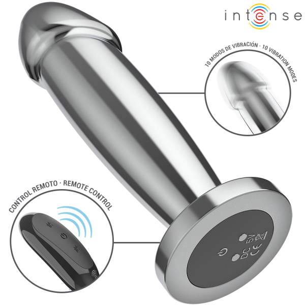 INTENSE - PLUG ANAL 10 VIBRATIONS GODE MÉTALLIQUE AVEC TÉLÉCOMMANDE M INTENSE ANAL TOYS