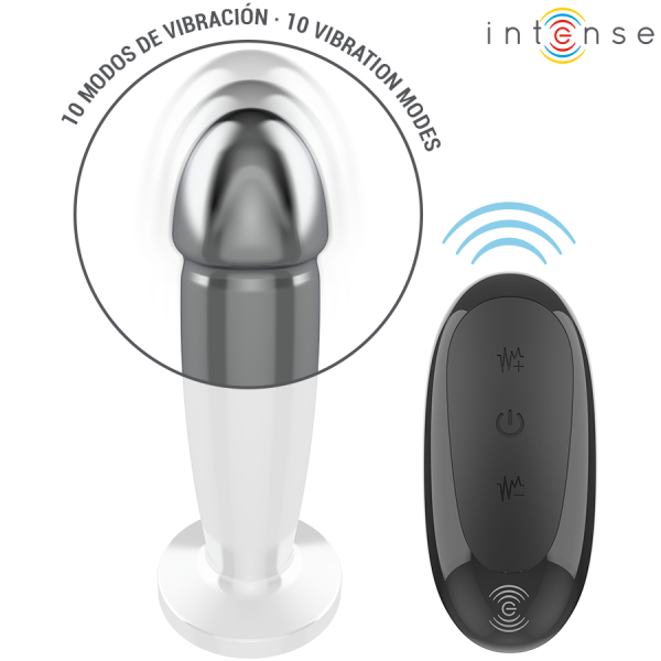 INTENSE - PLUG ANAL 10 VIBRATIONS GODE MÉTALLIQUE AVEC TÉLÉCOMMANDE M INTENSE ANAL TOYS