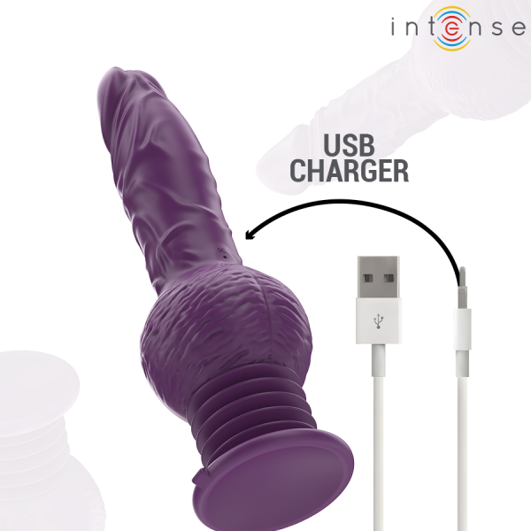INTENSE - VIBRATEUR MULTIFONCTION TATUM AVEC VIBRATION DE HAUT EN BAS 24 CM VIOLET INTENSE FUN