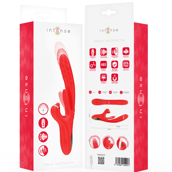 INTENSE - ROSALIA VIBRADOR MULTIFUNCIÓN 3 EN 1 ROJO INTENSE FUN
