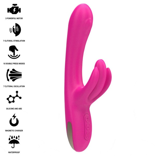 INTENSE - BRITNEY VIBRATEUR LAPIN MULTIFONCTION 23 CM ROSE INTENSE FUN