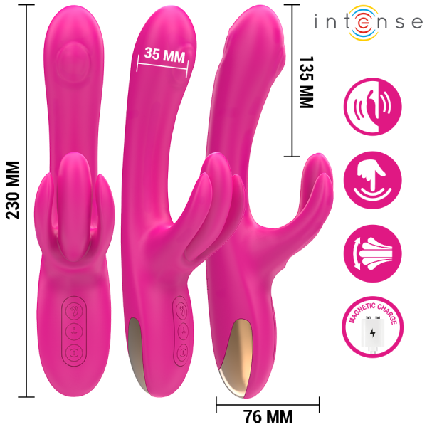 INTENSE - BRITNEY VIBRATEUR LAPIN MULTIFONCTION 23 CM ROSE INTENSE FUN
