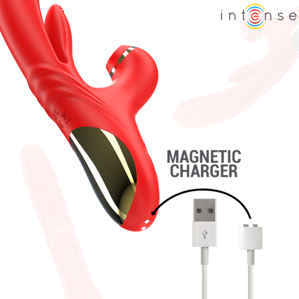 INTENSE - KAROL VIBRATEUR MULTIFONCTION POUSSÉE & STIMULATION & ONDES STIMULANTES ROUGE INTENSE FUN