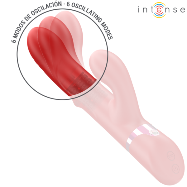 INTENSO - VIBRADOR LELE MULTIFUNÇÃO ROTATIVO E OSCILANTE E ESTIMULANTE VERMELHO INTENSO DIVERSÃO