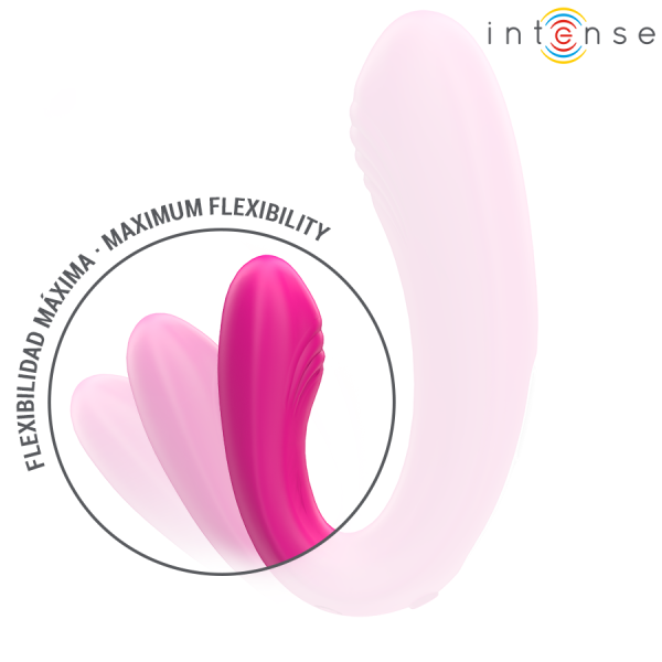 INTENSE - JANET DOUBLE STIMULATEUR ET VIBRATEUR EN U AVEC TÉLÉCOMMANDE ROSE INTENSE COUPLES TOYS