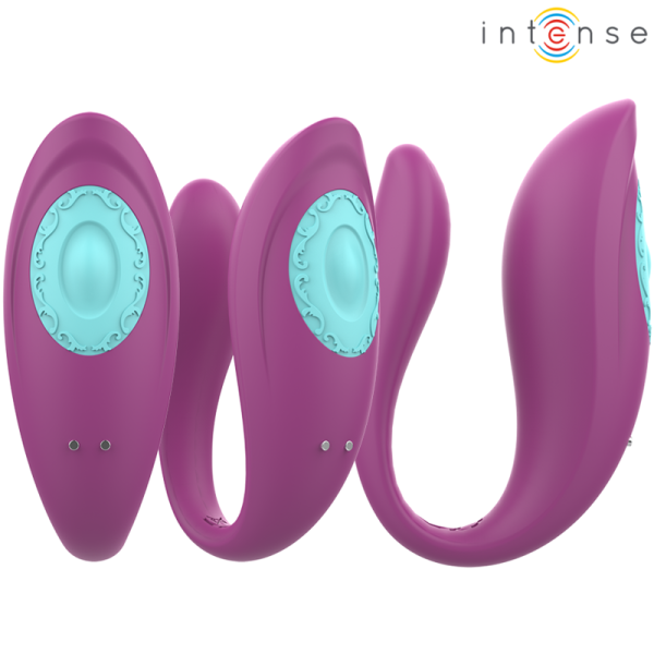 INTENSE - ANNIE VIBRATEUR ET STIMULATEUR EN U VIOLET TÉLÉCOMMANDE INTENSE COUPLES TOYS