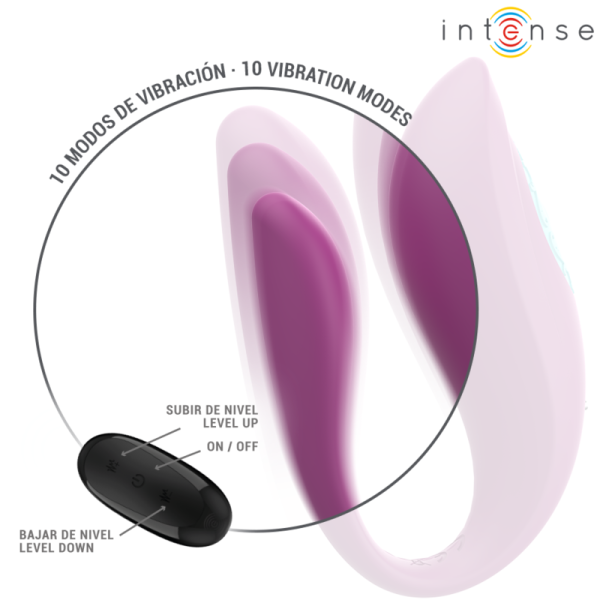 INTENSE - ANNIE VIBRATEUR ET STIMULATEUR EN U VIOLET TÉLÉCOMMANDE INTENSE COUPLES TOYS