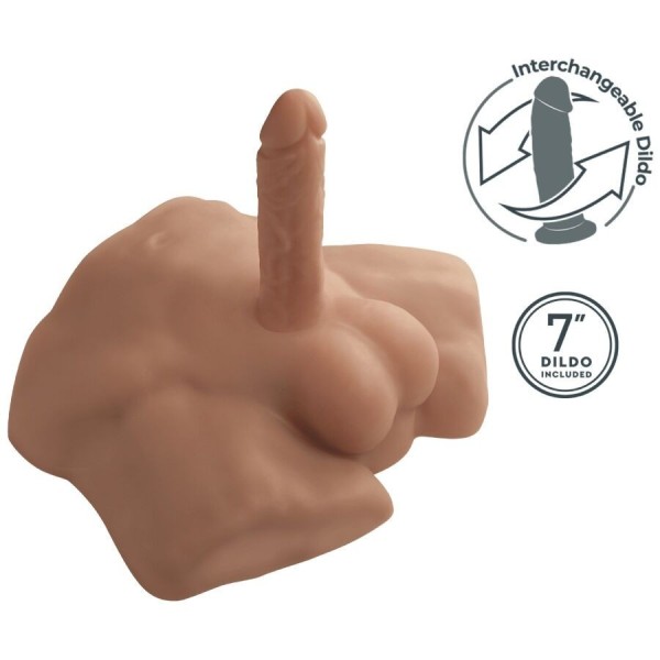 SILEXD - TORSO DO HOMEM REALISTA APOLLO S CARAMELO SILEXD