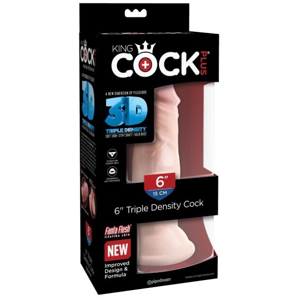 KING COCK - GODE TRIPLE DENSITÉ 15 CM KING COCK PLUS - Pénis réalistes