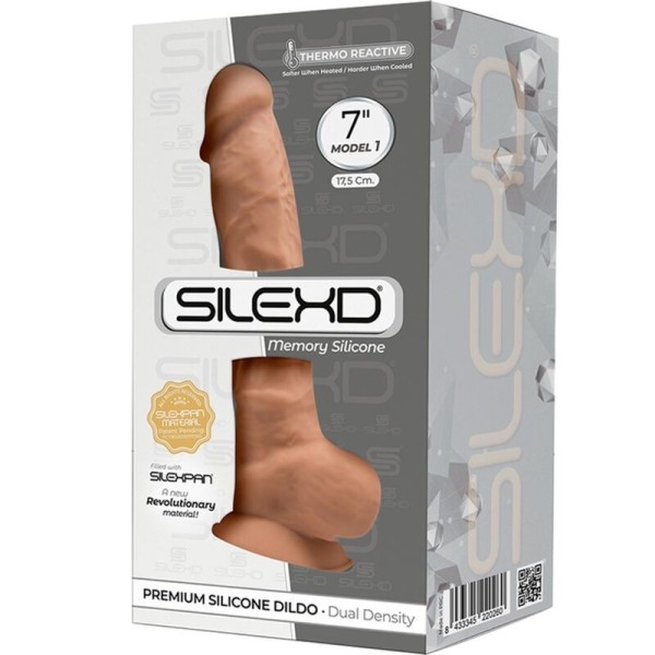 SILEXD - MODÈLE 1 PÉNIS RÉALISTE PREMIUM SILEXPAN SILICONE CARAMEL 17.5 CM SILEXD
