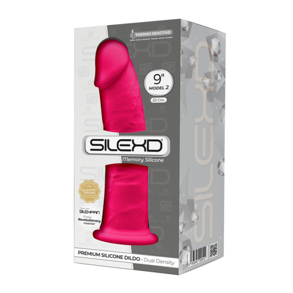 SILEXD - MODÈLE 2 PÉNIS RÉALISTE PREMIUM SILEXPAN SILICONE FUCHSIA 23 CM SILEXD