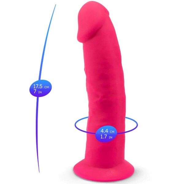 SILEXD - MODÈLE 2 PÉNIS RÉALISTE PREMIUM SILEXPAN SILICONE FUCHSIA 19.2 CM SILEXD