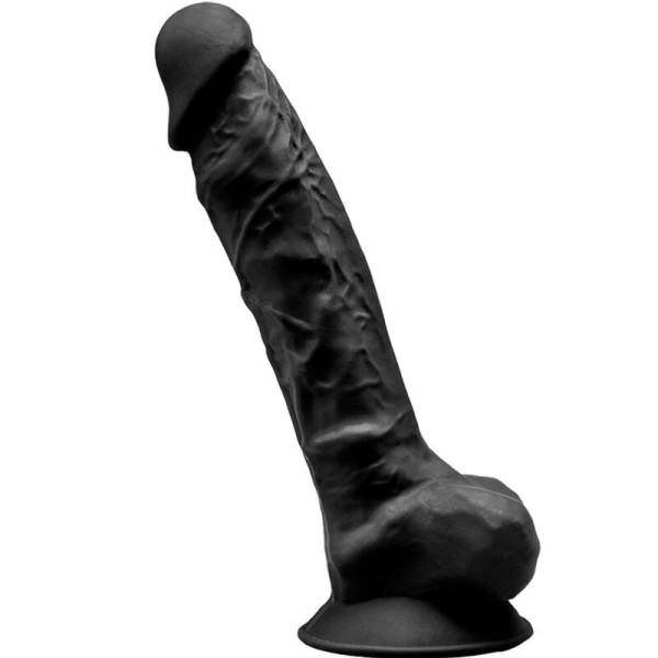 SILEXD - MODÈLE 1 PÉNIS RÉALISTE PREMIUM SILEXPAN SILICONE NOIR 20 CM SILEXD