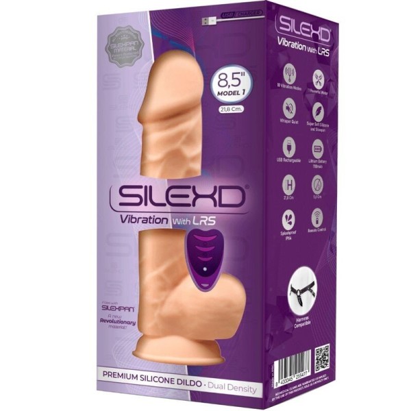 SILEXD - MODELO 1 VIBRADOR DE PÊNIS REALÍSTICO PREMIUM SILICONE SILEXPAN CONTROLE REMOTO 21,8 CM SILEXD