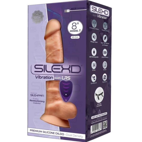 SILEXD - MODÈLE 1 VIBRATEUR PÉNIS RÉALISTE SILICONE PREMIUM SILEXPAN TÉLÉCOMMANDE 20 CM SILEXD