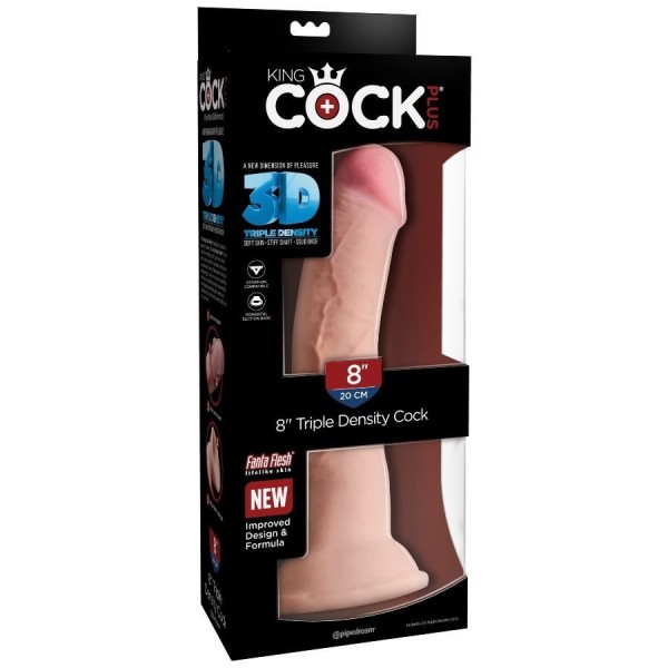 KING COCK - GODE TRIPLE DENSITÉ 21.6 CM KING COCK PLUS