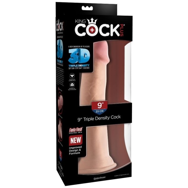 KING COCK - DILDO TRIPLE DENSIDAD 23 CM KING COCK PLUS - Penes re