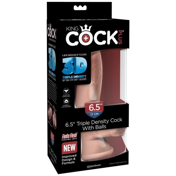 KING COCK - GODE TRIPLE DENSITÉ 14 CM KING COCK PLUS - Pénis réalistes