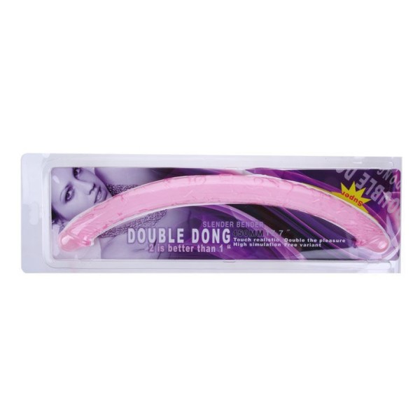 BAILE - DOBLE POLLA ROSA 44.5 CM BAILE ANAL - Doble Pene