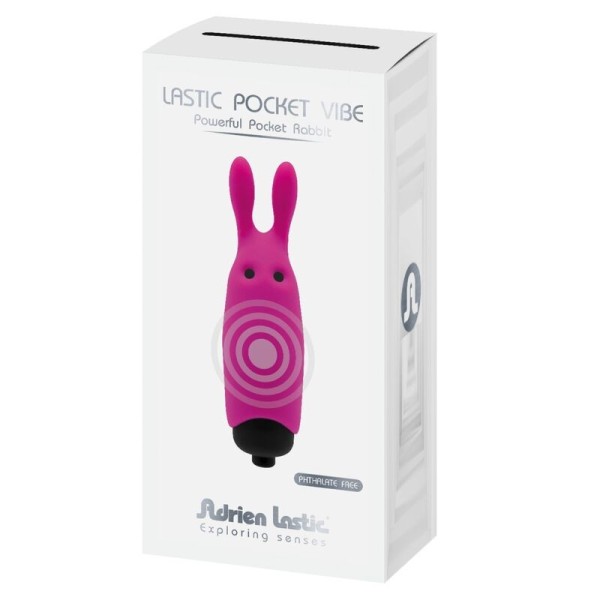 ADRIEN LASTIC - VIBRADOR LASTIC POCKET CONEJO ROSA ADRIEN LASTIC