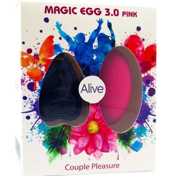 ALIVE - MAGIC EGG 3.0 OVO VIBRATÓRIO CONTROLE REMOTO ROSA ALIVE