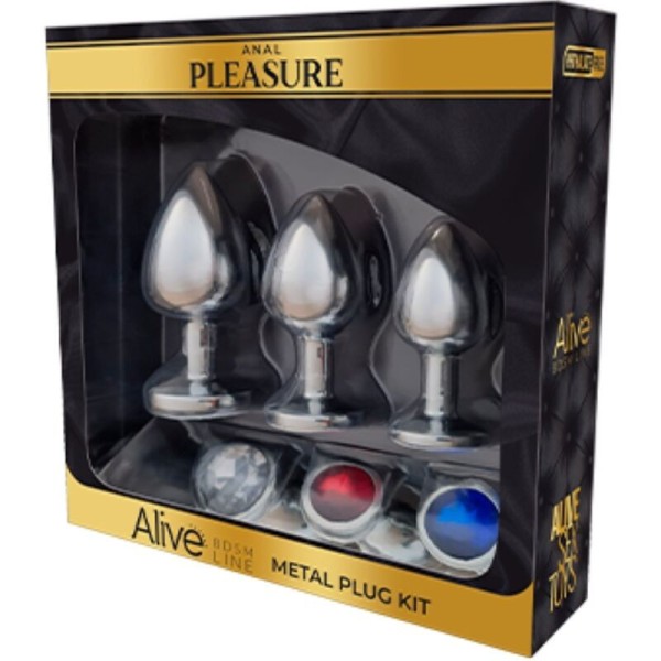 ALIVE - KIT PLACER ANAL 3 PLUG DE METAL ALIVE - Plug Anal Bdsm