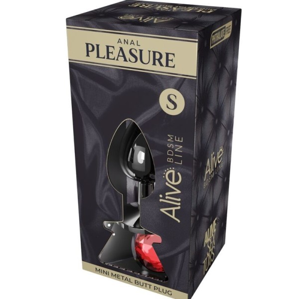 ALIVE - MINI PLUG DE PLAISIR ANAL MÉTAL ROUGE TAILLE S ALIVE