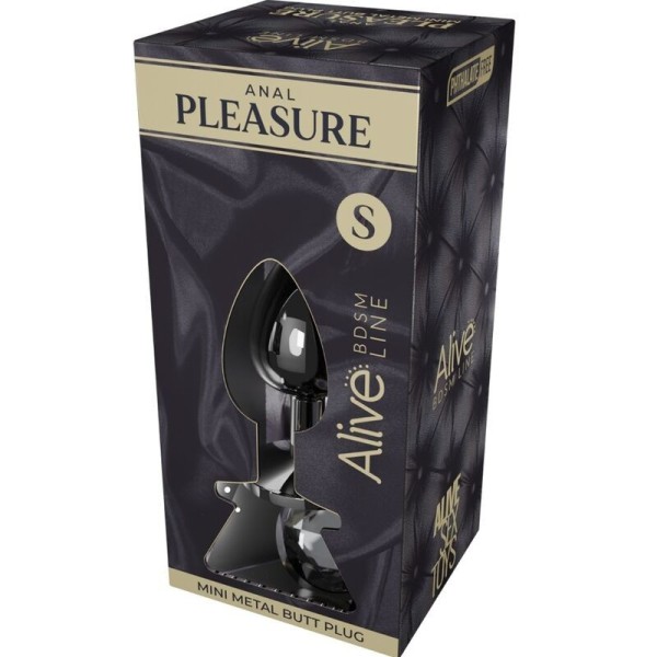 ALIVE - MINI PLUG DE PLAISIR ANAL MÉTAL NOIR TAILLE S ALIVE