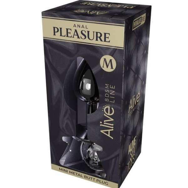 ALIVE - MINI PLUG DE PLACER ANAL METAL NEGRO TALLA M ALIVE