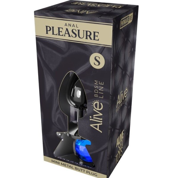 ALIVE - MINI PLUG DE PLACER ANAL METALICO AZUL TALLA S ALIVE