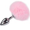 ALIVE - PLUG DE PLAISIR ANAL LISSE MÉTAL FLUFFY ROSE TAILLE M ALIVE