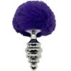 ALIVE - PLUG DE PLAISIR ANAL SPIRAL METAL FLUFFY VIOLET FONCÉ TAILLE M ALIVE