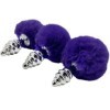 ALIVE - PLUG DE PLAISIR ANAL SPIRAL METAL FLUFFY VIOLET FONCÉ TAILLE M ALIVE