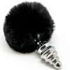 ALIVE - PLUG DE PLAISIR ANAL SPIRAL METAL FLUFFY NOIR TAILLE M ALIVE