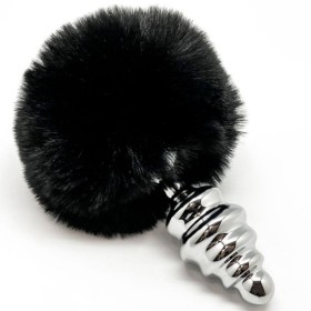 ALIVE - PLUG DE PLAISIR ANAL SPIRAL METAL FLUFFY NOIR TAILLE L ALIVE