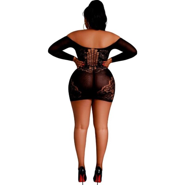 MOONLIGHT - ROBE À MANCHES LONGUES MODÈLE 7 NOIRE GRANDE TAILLE MOONLIGHT